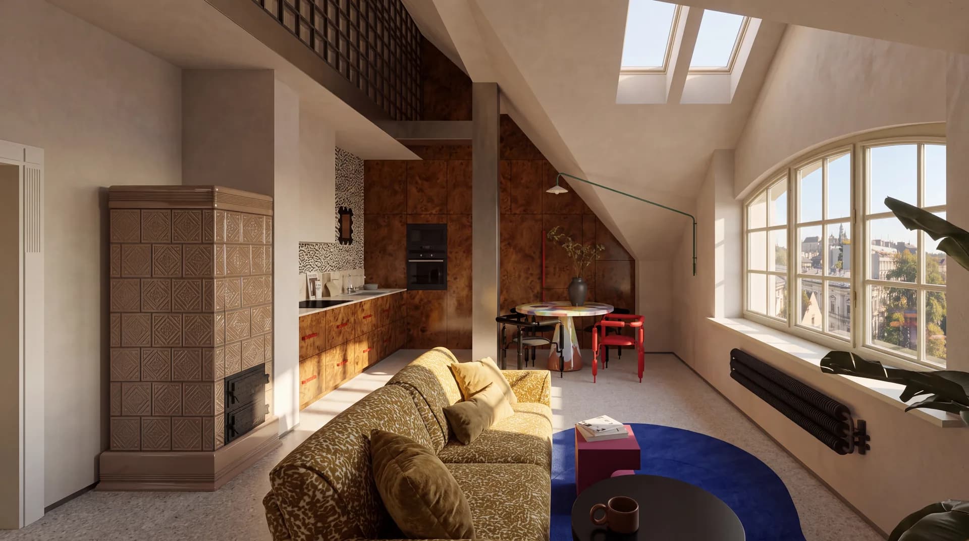 Apartment 12 – living room with kitchen